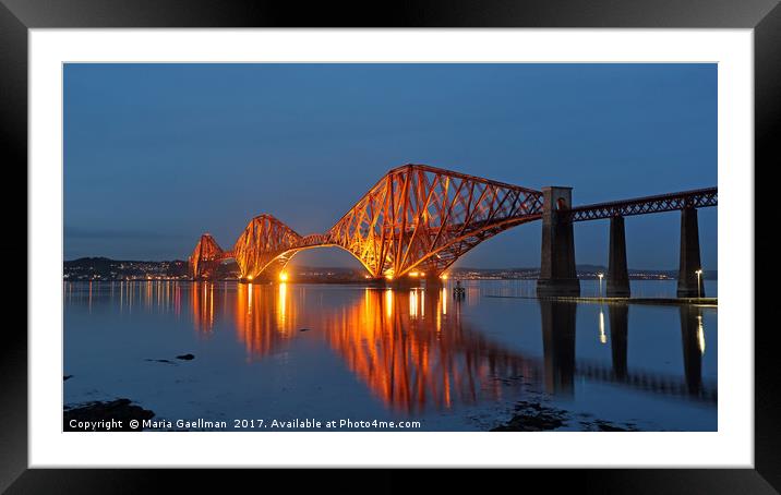 Forth Bridge at Twilight Framed Mounted Print by Maria Gaellman