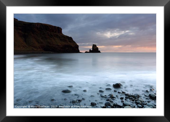 Talisker Sea Stack at Sunset Framed Mounted Print by Maria Gaellman