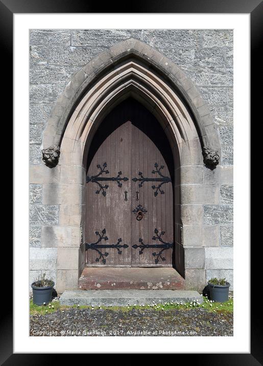 Saint Mary and Saint Finnan Catholic Church Door Framed Mounted Print by Maria Gaellman