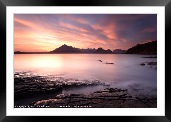 Elgol Sunset Framed Mounted Print by Maria Gaellman