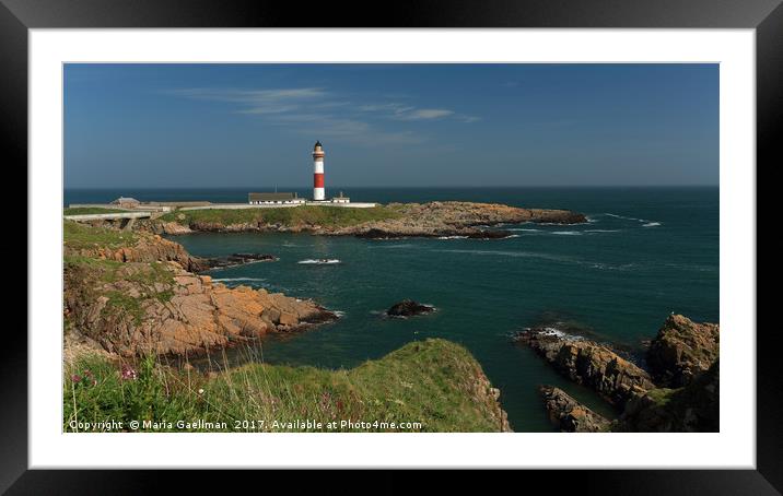 Buchan Ness Lighthouse and the North Sea Framed Mounted Print by Maria Gaellman
