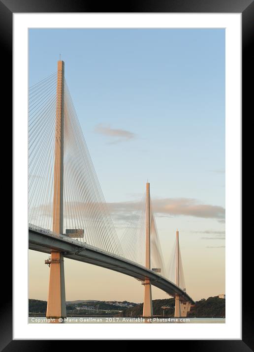 Queensferry Crossing at Sunset Framed Mounted Print by Maria Gaellman