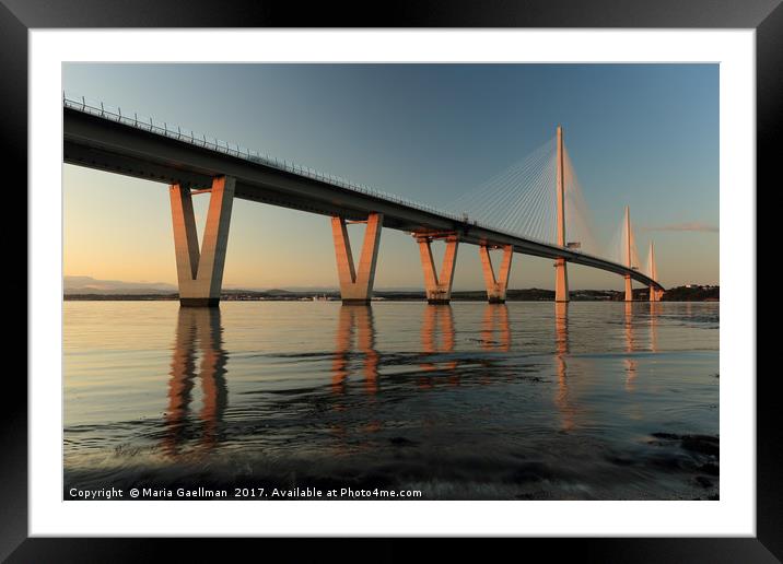 Queensferry Crossing at Sunset Framed Mounted Print by Maria Gaellman