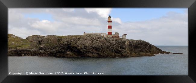 Eilean Glas Lighthouse in Panorama Framed Print by Maria Gaellman