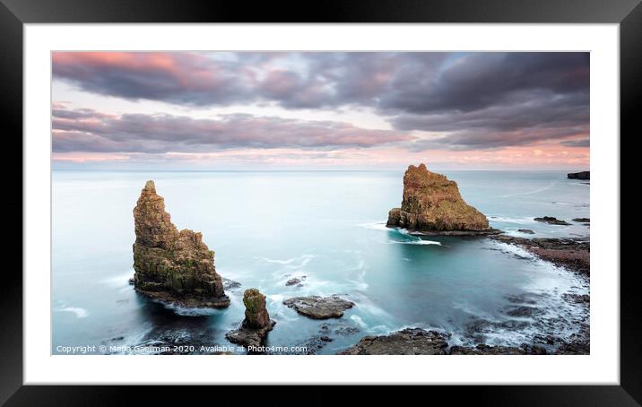 Duncansby Sea Stacks at Sunset Framed Mounted Print by Maria Gaellman