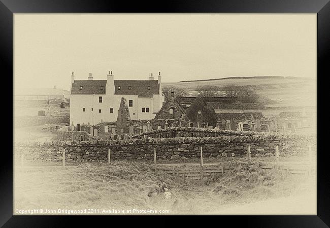 BALNAKEIL CHURCH Framed Print by John Bridgewood