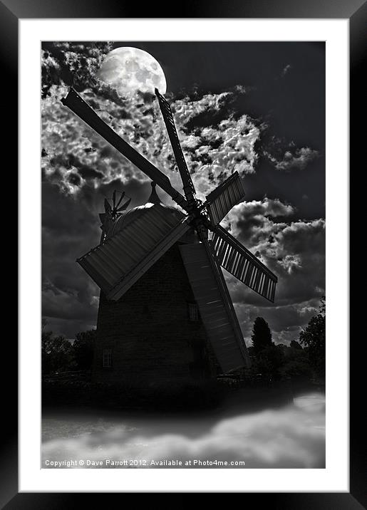 Heage Windmill - Haunted By Moonlight Framed Mounted Print by Daves Photography