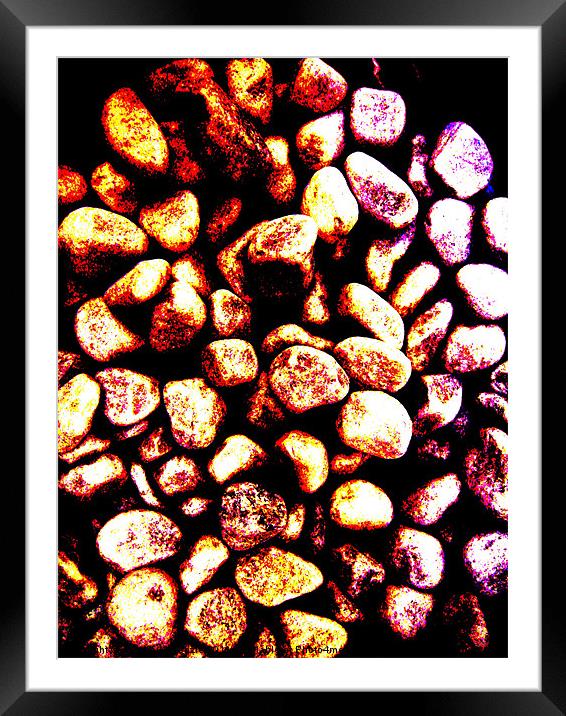PEBBLES ON THE BEACH Framed Mounted Print by Jacque Mckenzie