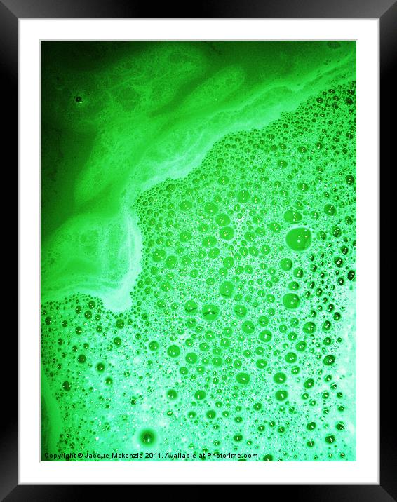 BUBBLE POWER - 2. Green Framed Mounted Print by Jacque Mckenzie