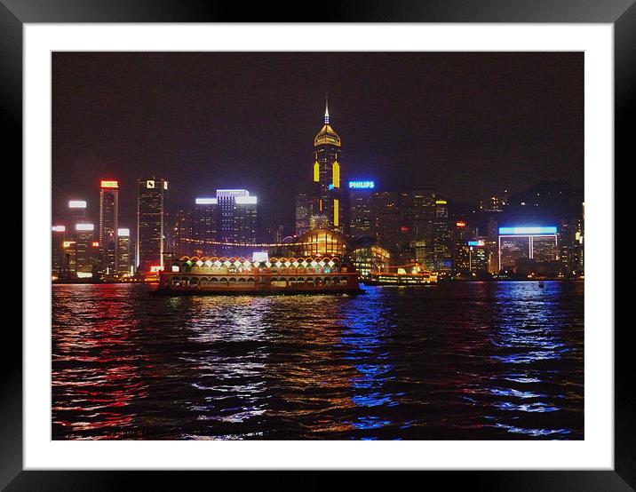 HONK KONG BY NIGHT Framed Mounted Print by Jacque Mckenzie