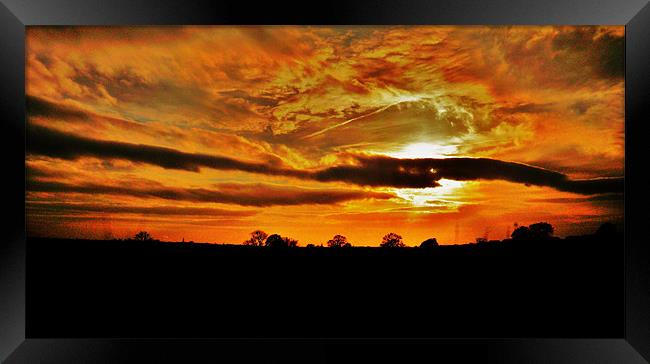 SILHOUETTE SUNSET Framed Print by Jacque Mckenzie