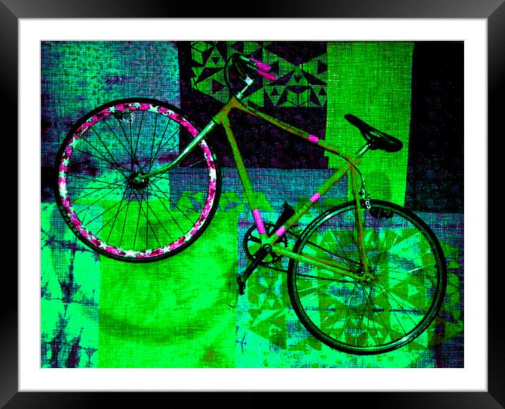 BICYCLE ON THE WALL Framed Mounted Print by Jacque Mckenzie