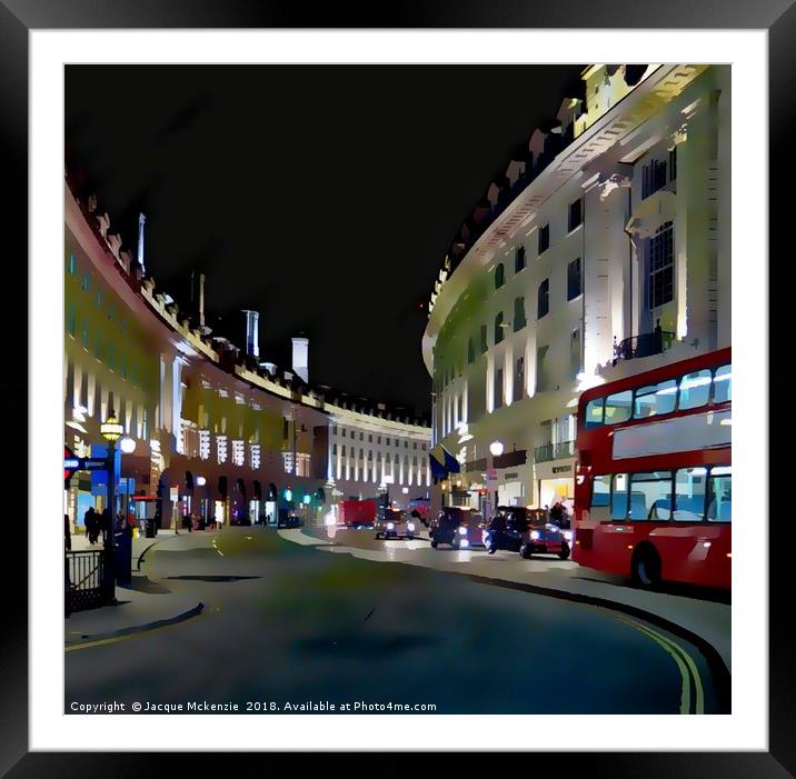LONDON BY NIGHT Framed Mounted Print by Jacque Mckenzie