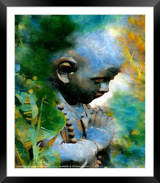 THE PRAYING BUDDHA Framed Mounted Print by Jacque Mckenzie