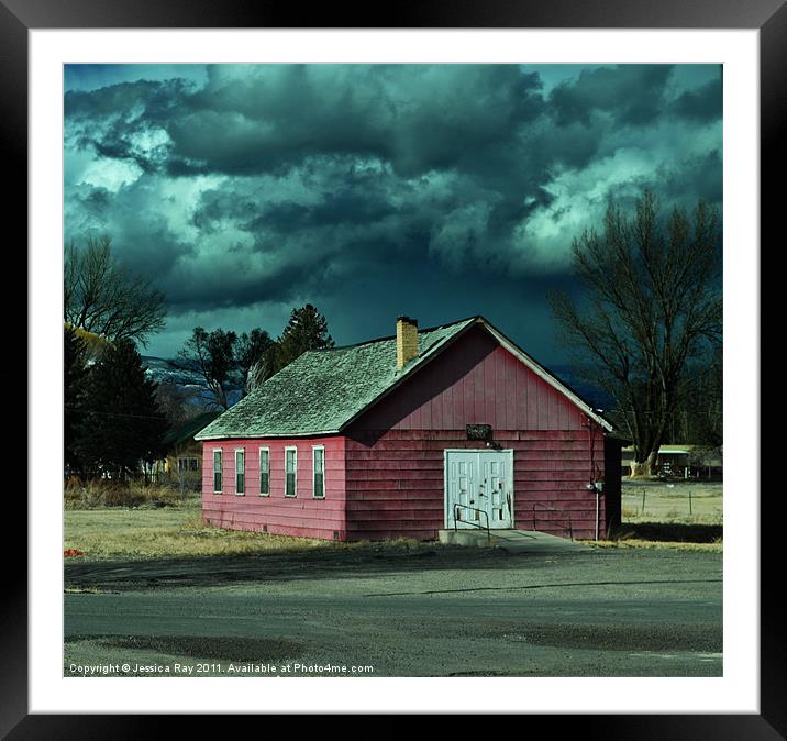 Small Town Building Framed Mounted Print by Jessica Ray