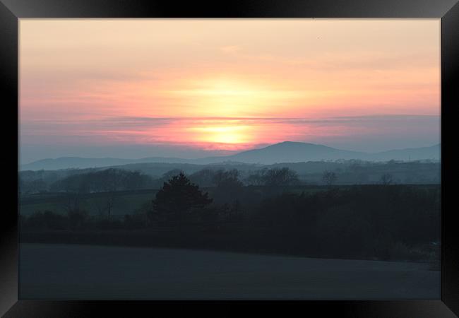 mourne sunset Framed Print by patrick mcalea