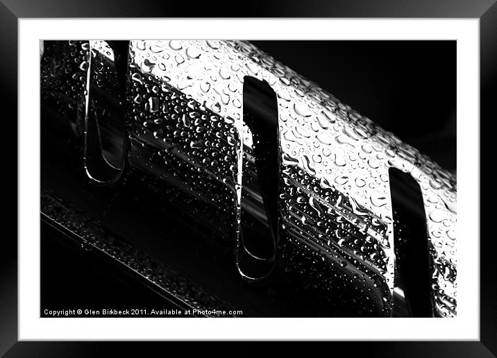 Macro/Abstract Triumph Exhaust Baffles Framed Mounted Print by Glen Birkbeck
