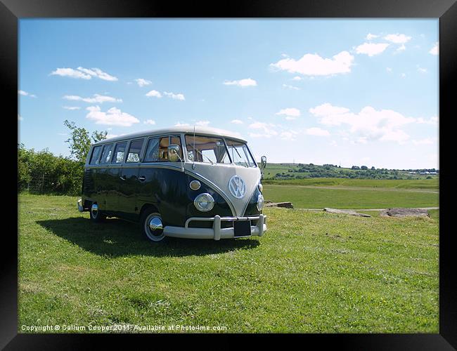 VW Camper in The Sun Framed Print by Callum Cooper