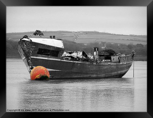 Ship Wreck In The River Taw Framed Print by Images of Devon