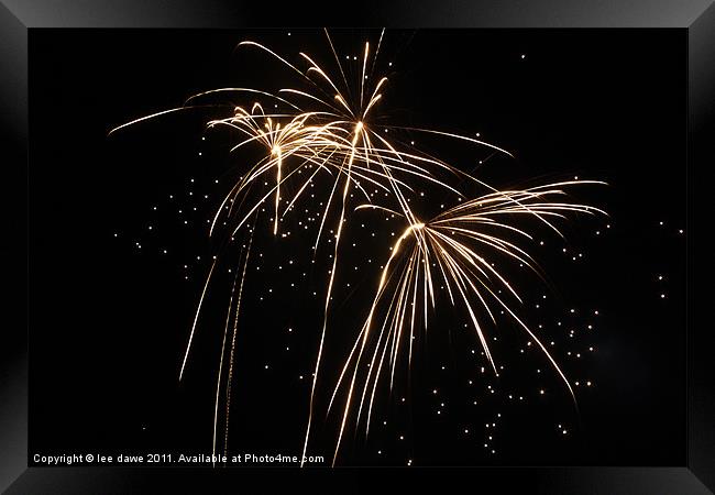 A trio of Fireworks Framed Print by Images of Devon