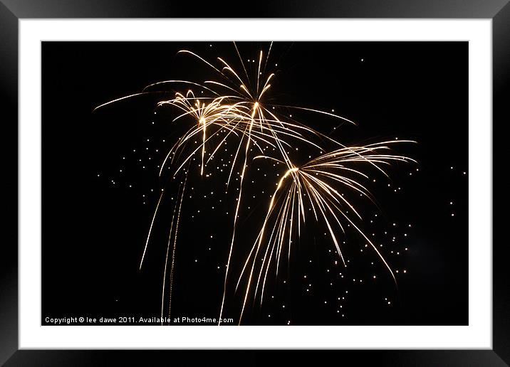 A trio of Fireworks Framed Mounted Print by Images of Devon