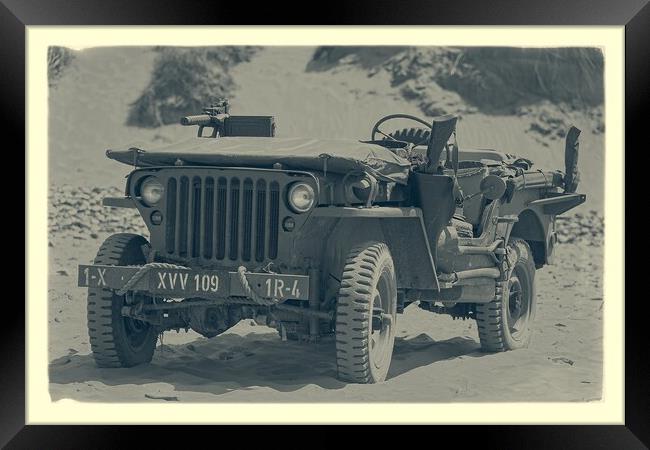 World war II Willy's MB jeep Framed Print by Images of Devon