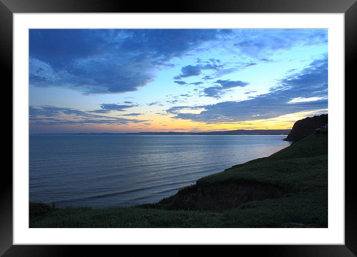 South Devon Sunset Framed Mounted Print by Images of Devon