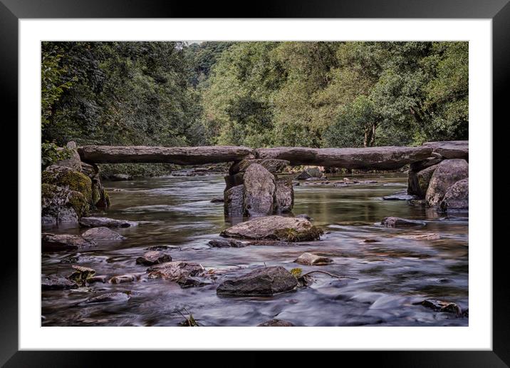 Tarr Steps Bridge Framed Mounted Print by Images of Devon