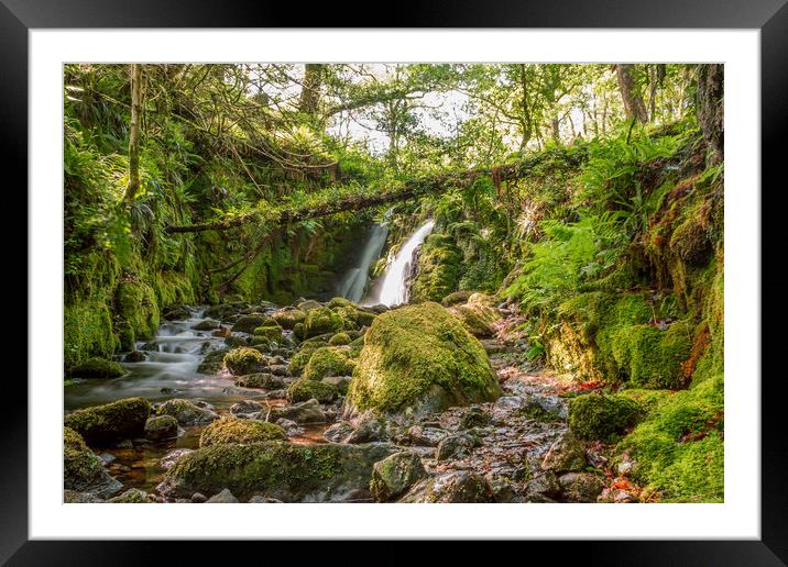 Venford Falls Dartmoor Framed Mounted Print by Images of Devon