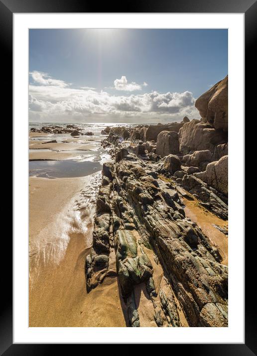 Rock, sand and sea Framed Mounted Print by Images of Devon