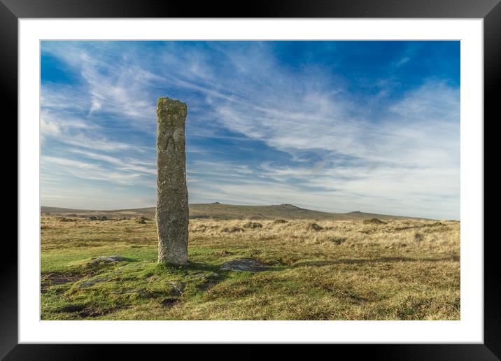 Dartmoor Standing Stone Framed Mounted Print by Images of Devon
