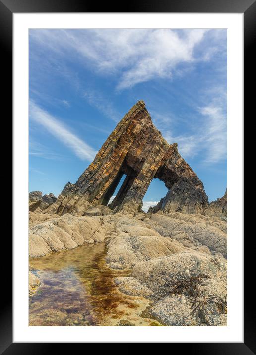 Blackchurch Rock, Mouthmill beach Framed Mounted Print by Images of Devon