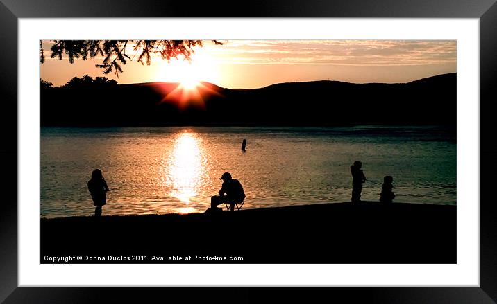 Fishing at sunset Framed Mounted Print by Donna Duclos