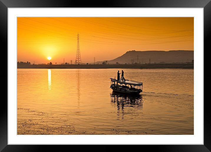 Sunset over The River Nile Framed Mounted Print by Ian Collins