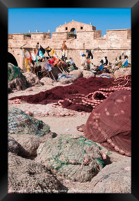 Essaouira Fishing nets Framed Print by Ian Collins