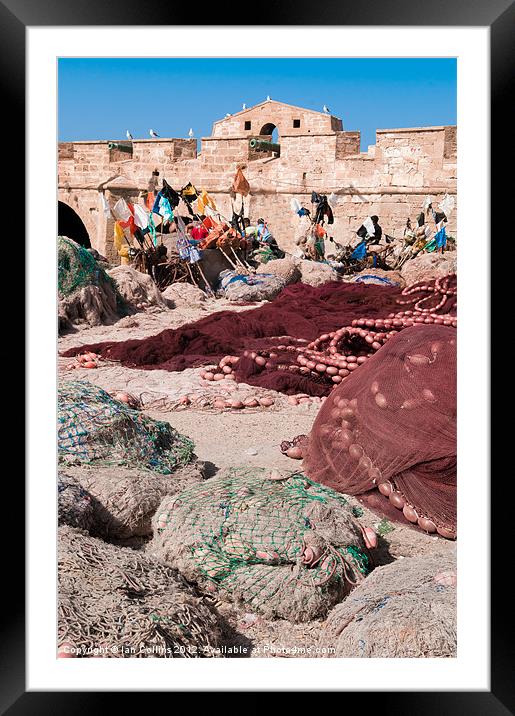 Essaouira Fishing nets Framed Mounted Print by Ian Collins