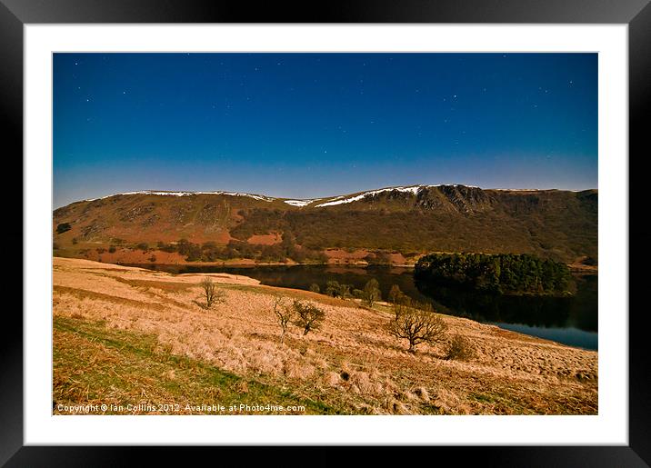 Elan Valley in Moonlight Framed Mounted Print by Ian Collins