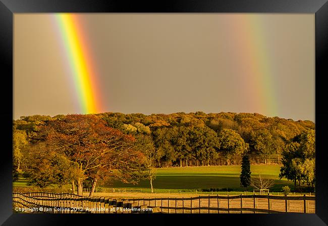 Bright Double Rainbow Framed Print by Ian Collins