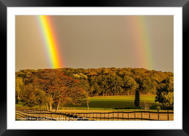 Bright Double Rainbow Framed Mounted Print by Ian Collins