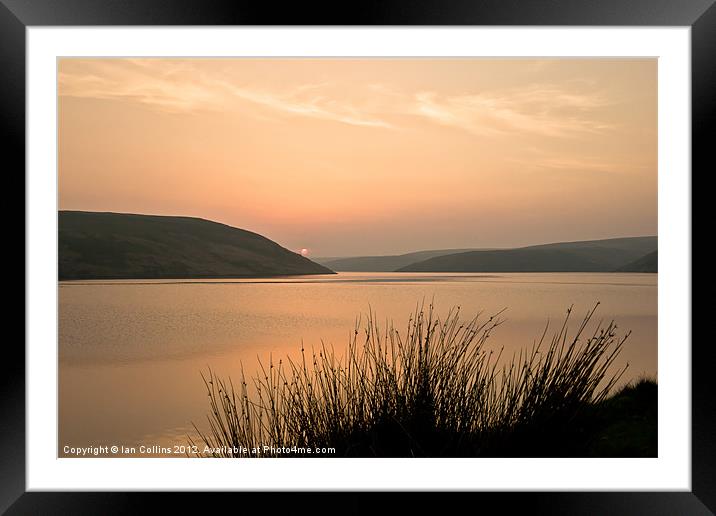 Sunset over the Claerwen reservoir Framed Mounted Print by Ian Collins