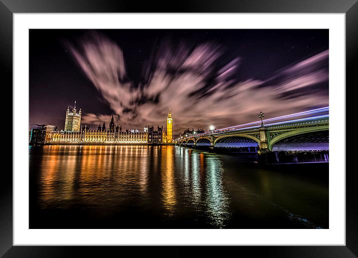 Parliament and Westminster by Night Framed Mounted Print by Ian Collins