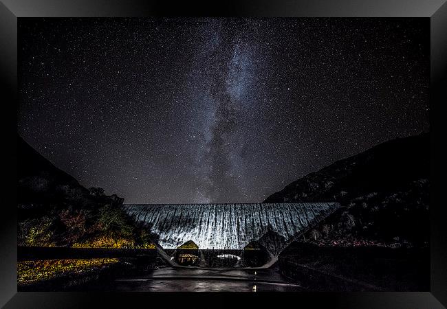  The Caban Coch Dam and Milky Way. Elan Valley.  Framed Print by Ian Collins