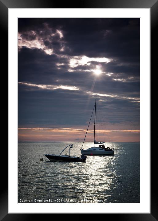 Lonely Boats at Torcross Framed Mounted Print by Andrew Berry