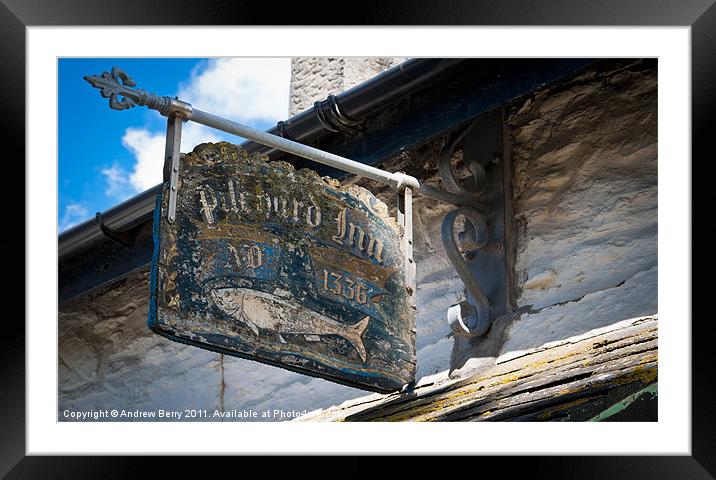 Pilchard Inn, Burgh Island Framed Mounted Print by Andrew Berry