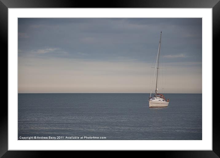 Boat at Sea Framed Mounted Print by Andrew Berry