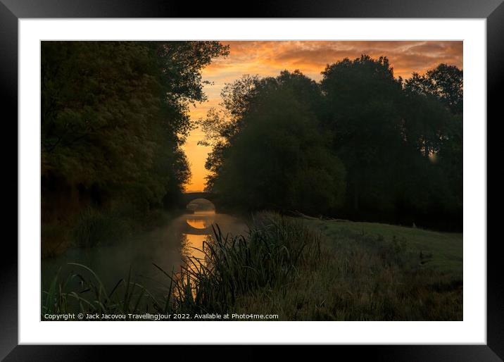 Wistow misty sunrise bridge 78 Framed Mounted Print by Jack Jacovou Travellingjour