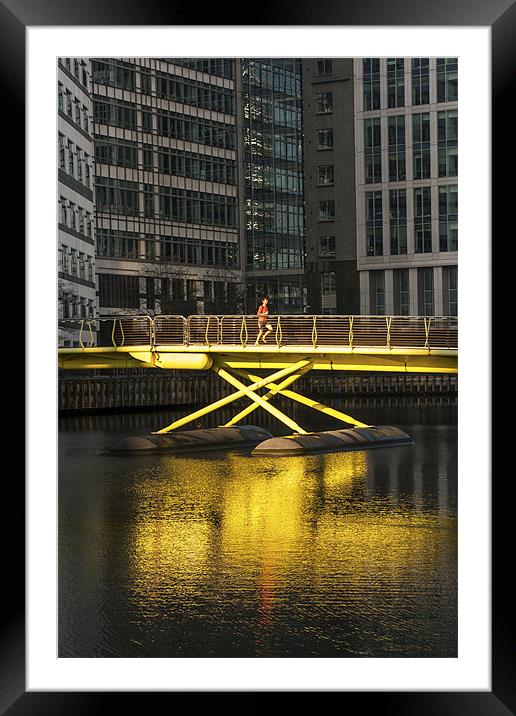 West India Quay Jogger Framed Mounted Print by Jack Jacovou Travellingjour