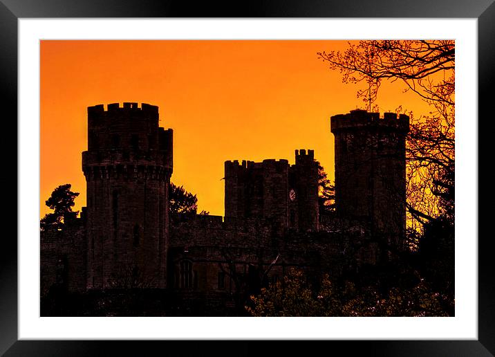 Warwick Castle at sunset Framed Mounted Print by Jack Jacovou Travellingjour