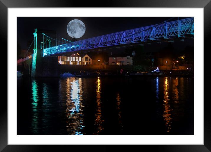 Blue Moon over the Trent Framed Mounted Print by Jack Jacovou Travellingjour