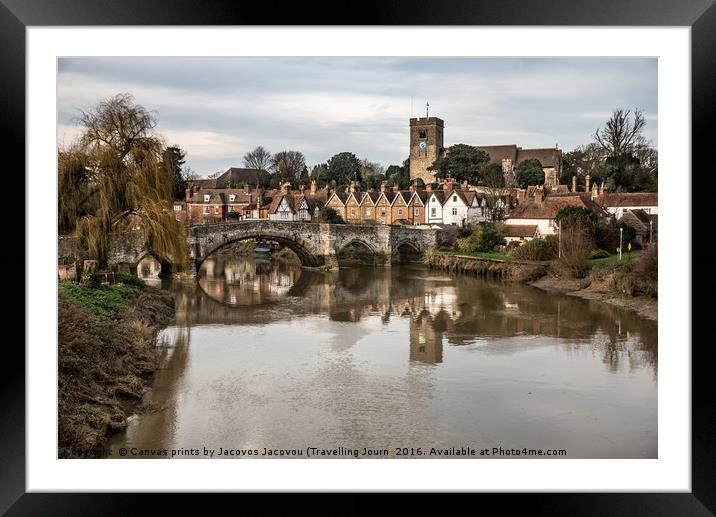 Aylesford Bridge  Framed Mounted Print by Jack Jacovou Travellingjour